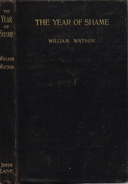 The year of shame - William Watson - copertina