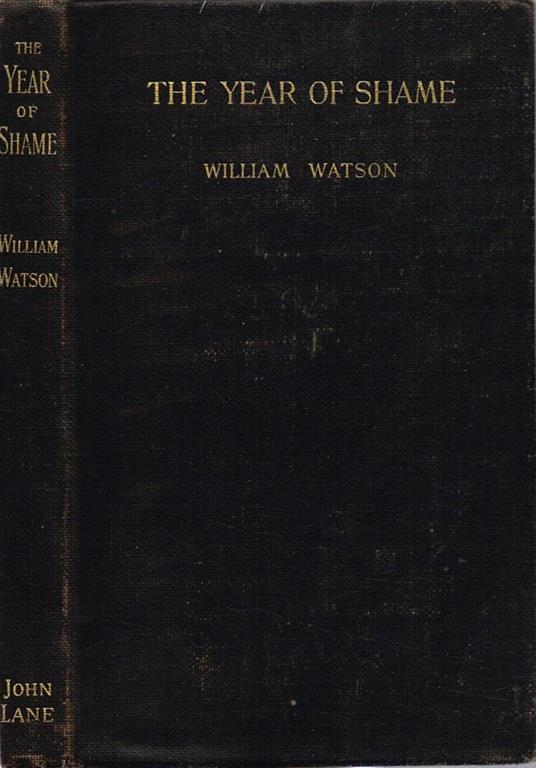 The year of shame - William Watson - copertina