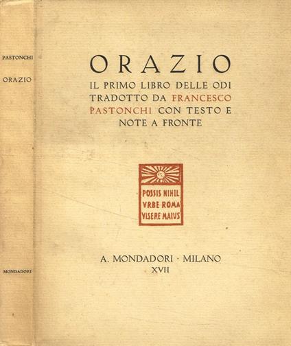 Il primo libro delle Odi - Orazio - copertina