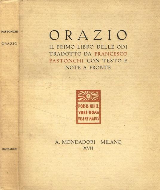 Il primo libro delle Odi - Orazio - copertina
