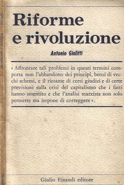 Riforme e rivoluzione - Antonio Giolitti - copertina