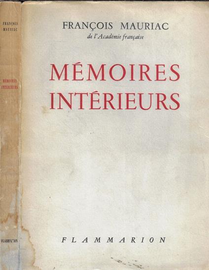 Mémoires intérieurs - François Mauriac - copertina