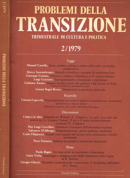 Problemi della transizione. Trimestrale di cultura politica 2/1979 - copertina