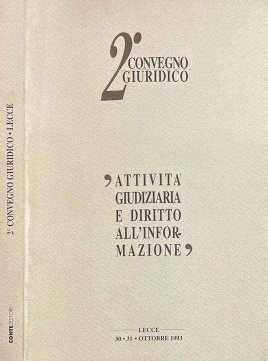 2° Convegno Giuridico Lecce - copertina