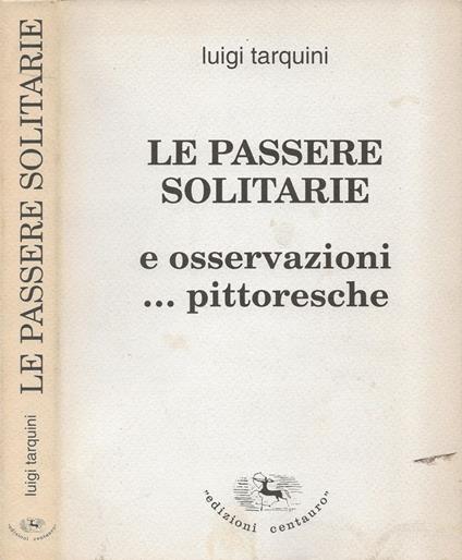 Le passere solitarie - copertina