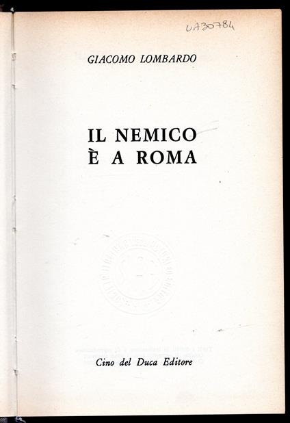 Il nemico è a Roma - copertina