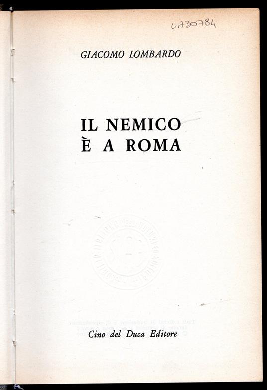 Il nemico è a Roma - copertina