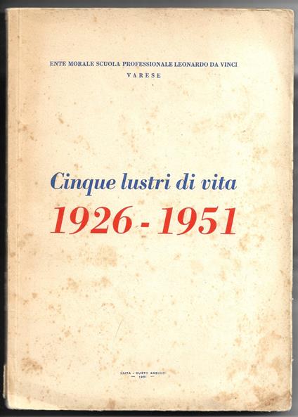 Cinque lustri di vita 1926-1951 - copertina
