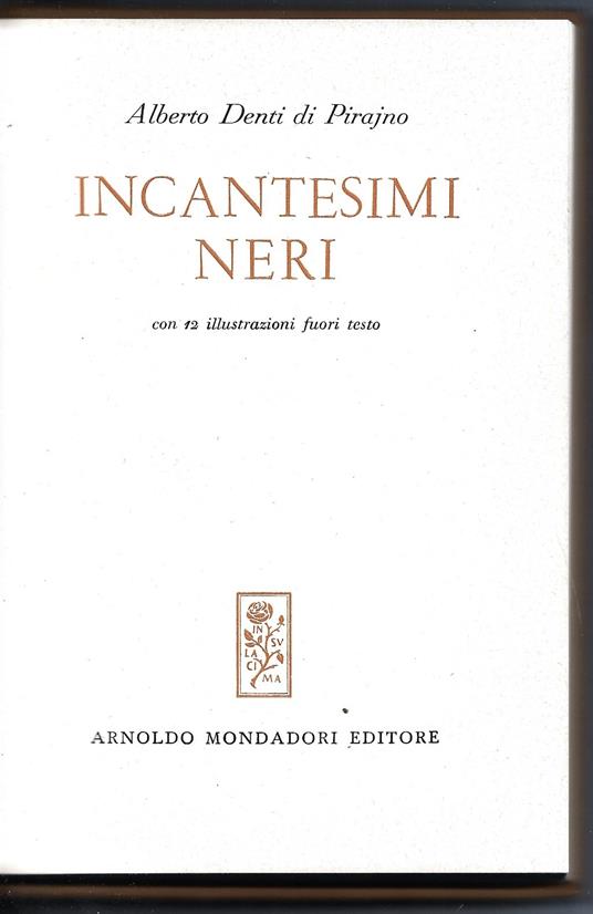 Incantesimi neri - Alberto Denti Di Pirajno - copertina