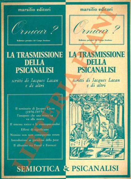 Trasmissione della psicanalisi - copertina
