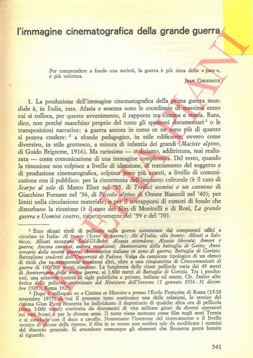 L' immagine cinematografica della Grande Guerra - Mario Isnenghi - copertina