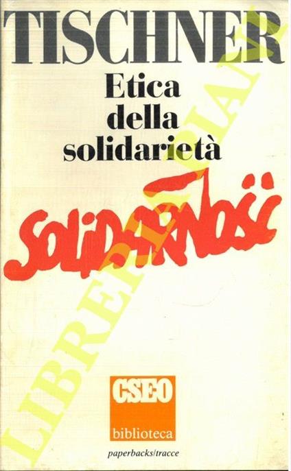 Etica della solidarietà - Jozef Tischner - copertina