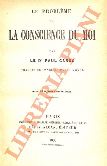 Le problème de la conscience du moi - Paul Carus - copertina