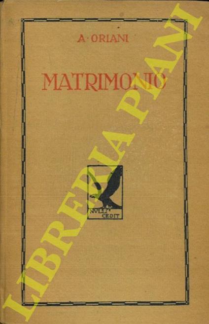Matrimonio - Alfredo Oriani - copertina