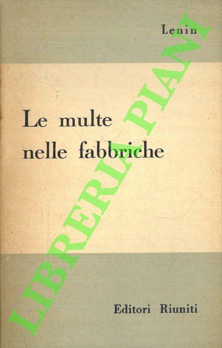Le multe nelle fabbriche - Lenin - copertina