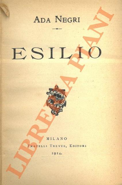 Esilio - Ada Negri - copertina
