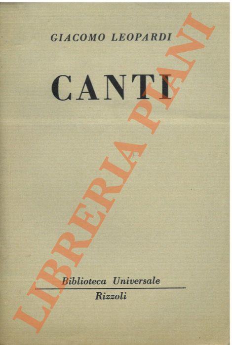 Canti - Giacomo Leopardi - copertina