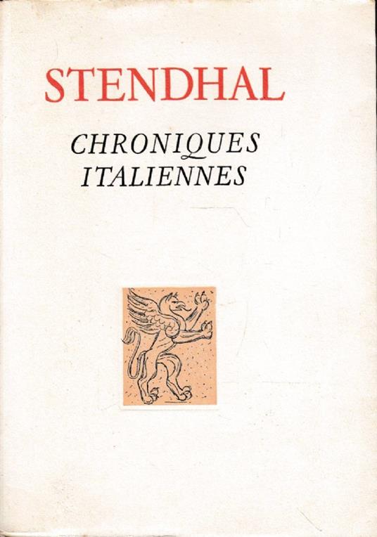 Chroniques Italiennes - Stendhal - copertina