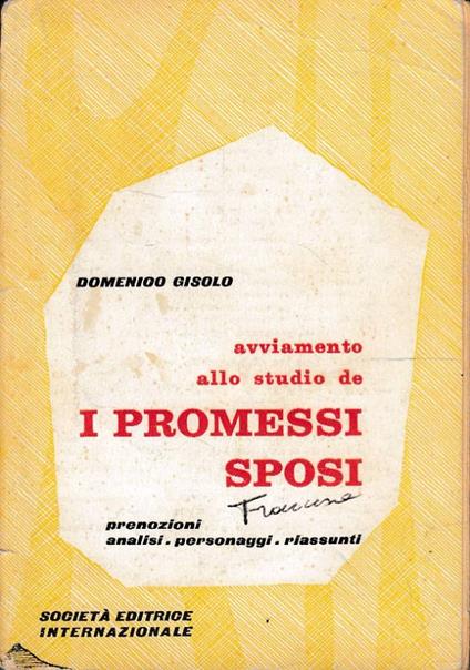 Avviamento Allo Studio De I Promessi Sposi - copertina
