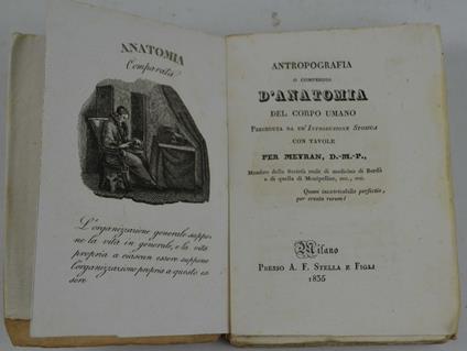 Antropografia o compendio d'anatomia del corpo umano… - copertina