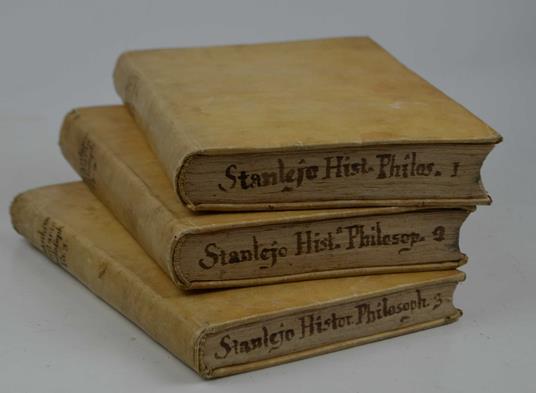 Historia philosophiae vitas, opiniones, resque gestas, et dicta philosophorum sectae cujusvis complexa... ex Anglico sermone in Latinum translata, emendata, variis dissertationibus atque observationibus passim aucta, et tribus tomis digesta. Accessit - Thomas J. Stanley - copertina