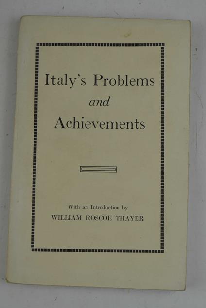 Italy's Problems and Achievements - copertina