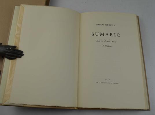 Sumario. Libro donde nace la lluvia - Pablo Neruda - copertina