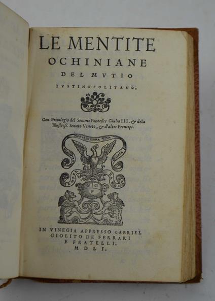 Le mentite ochiniane - Girolamo Muzio - copertina