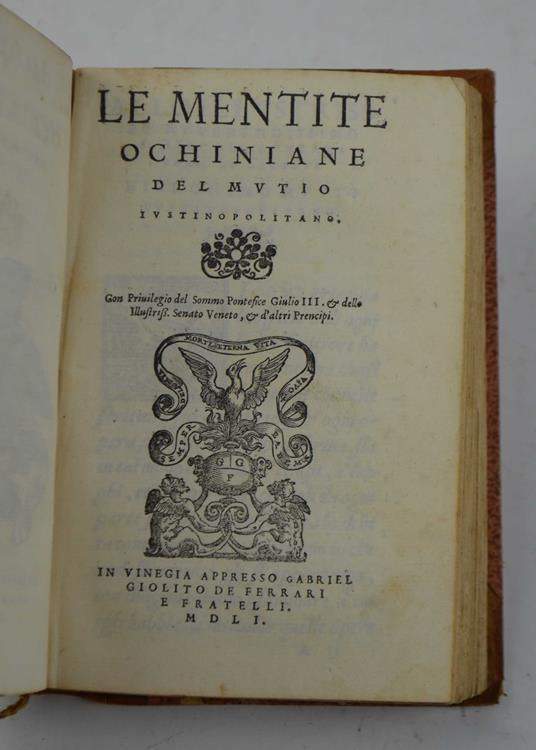 Le mentite ochiniane - Girolamo Muzio - copertina