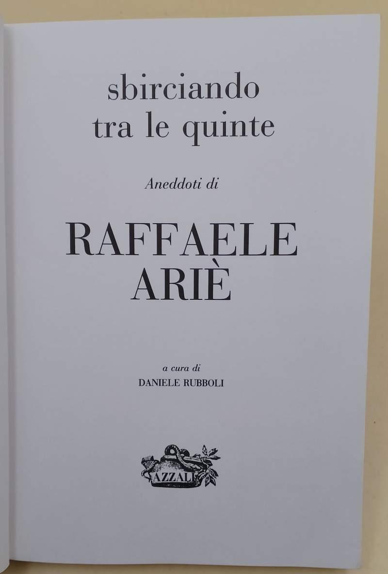 Raffaele Ariè-Sbirciando Tra Le Quinte(1989)