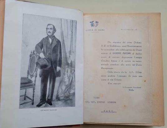 Diario Sull'Azione Politica Di Cavour( 1931) - Giuseppe Massari - copertina