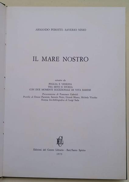 Il Mare Nostro( 1973) - copertina