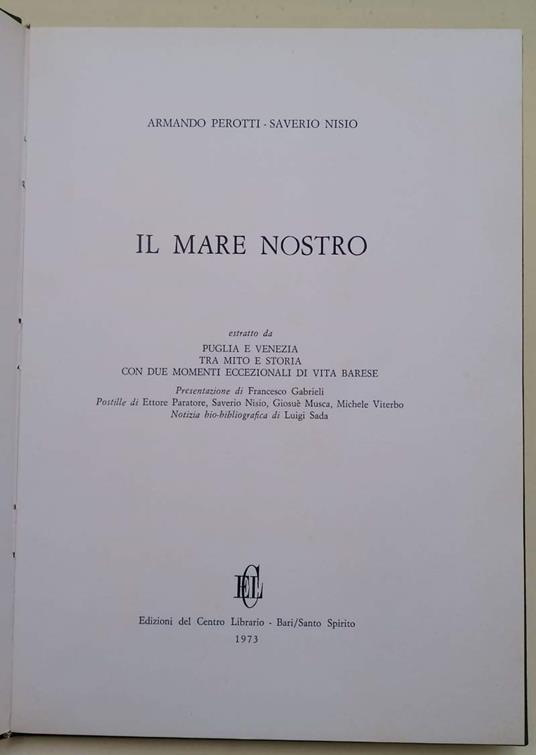 Il Mare Nostro( 1973) - copertina