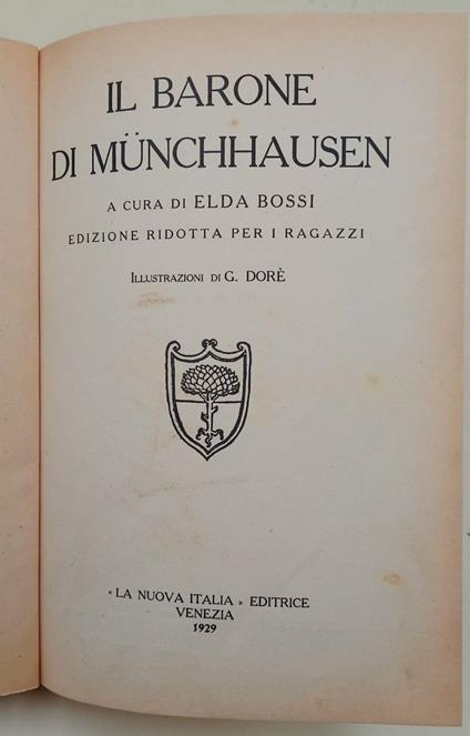 Il Barone Di Munchhausen( 1929) - Rudolf Erich Raspe - copertina
