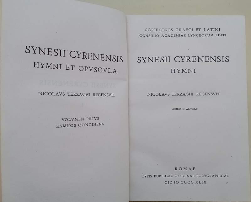 Synesii Cyrenensis Hymni(1949)