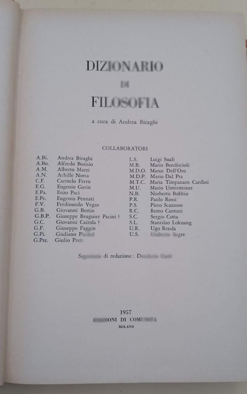 Dizionario Di Filosofia(1957)