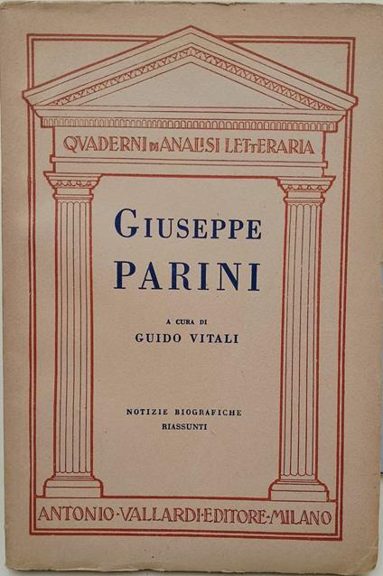 Giuseppe Parini(1952) - Guido Vitale - copertina