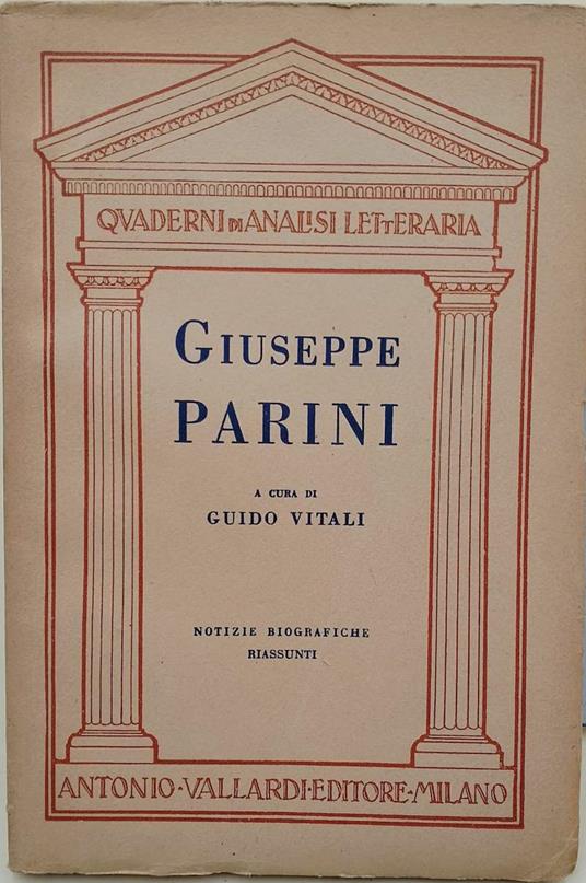 Giuseppe Parini(1952) - Guido Vitale - copertina