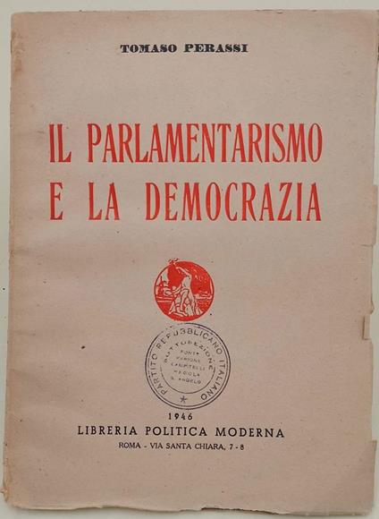 Il Parlamento E La Democrazia(1946) - Tomaso Perassi - copertina