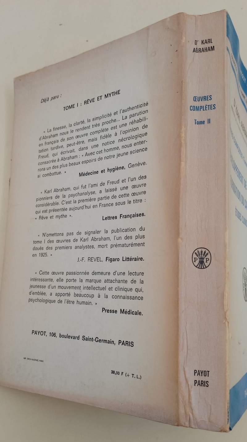 DEVELOPPEMENT DE LA LIBIDO FORMATION DU CARACTERE-ETUDES CLINIQUES-tome II(1966)