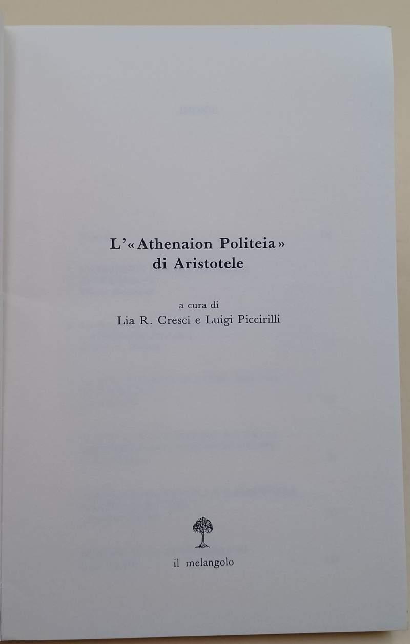 L' Athenaion Politeia Di Aristotele(1993)