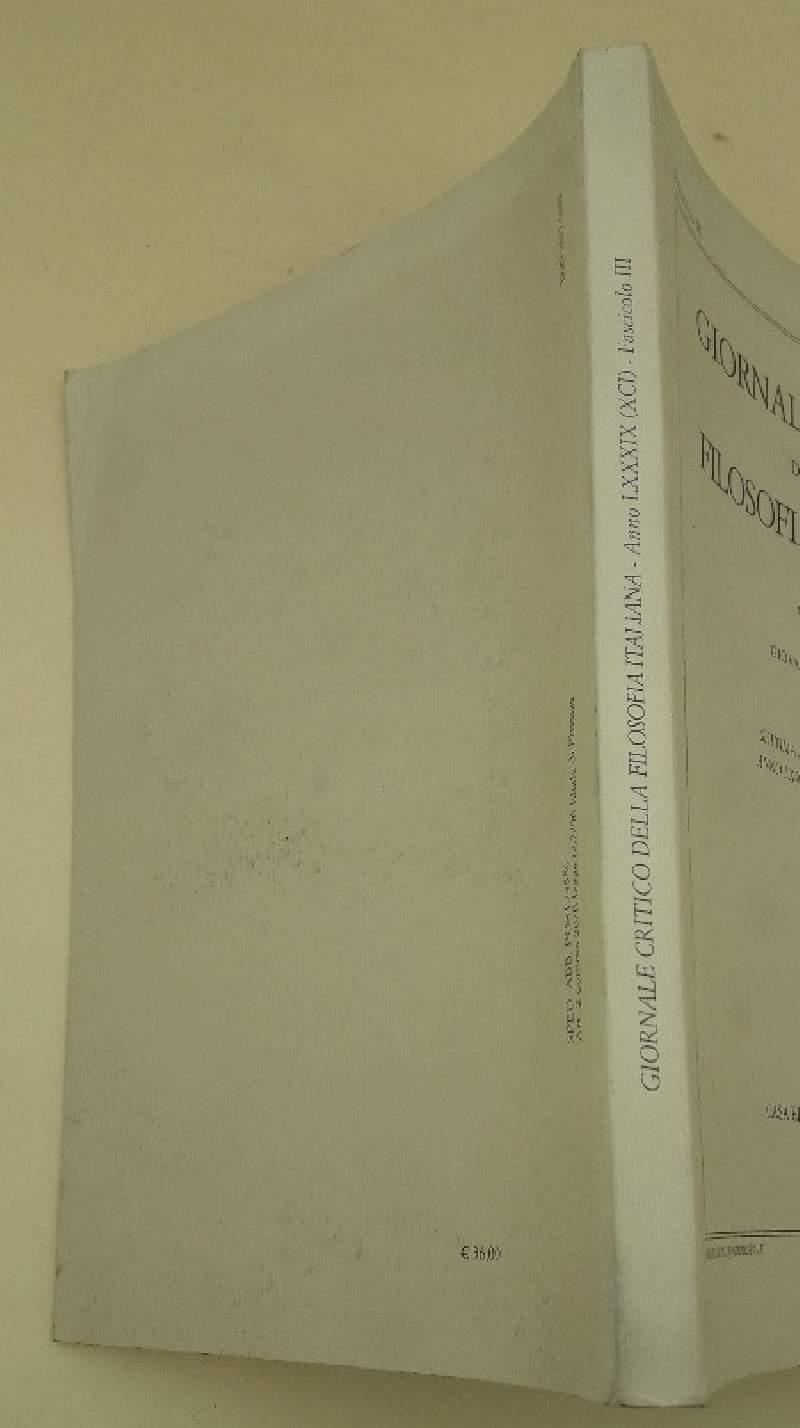 Giornale Critico Della Filosofia Italiana Fondato Da Giovanni Gentile(2010)