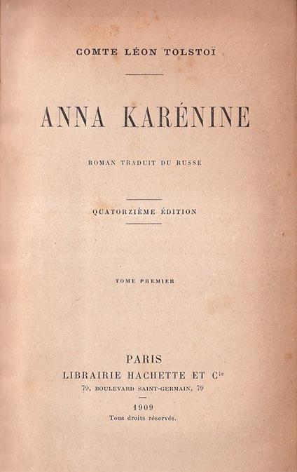 Anna Karénine - Lev Tolstoj - copertina