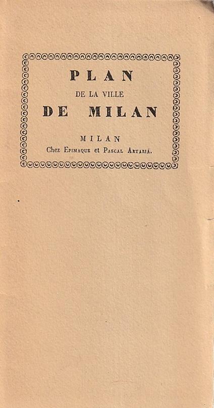 Plan de la ville de Milan - copertina