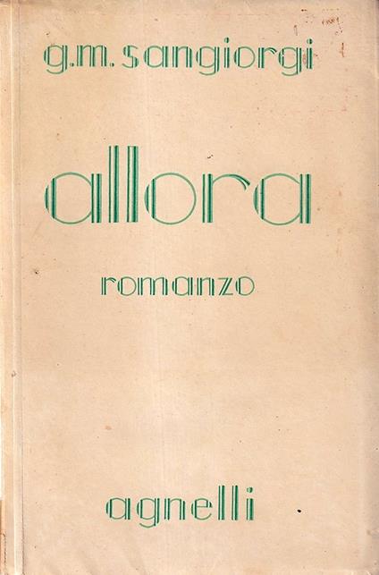 Allora. Romanzo - copertina