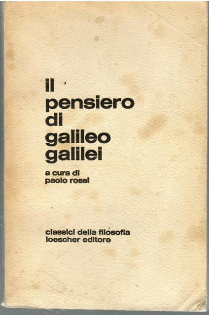 Il Pensiero Di Galileo Galilei - copertina
