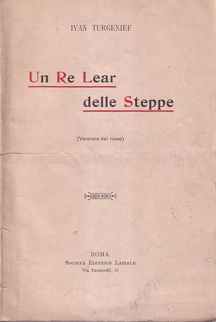 Un Re Lear delle steppe - copertina