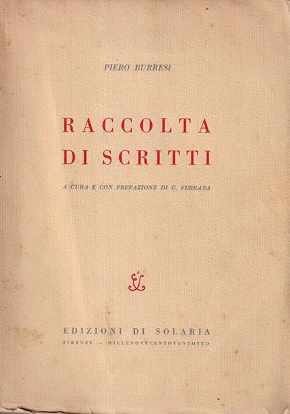 Raccolta di scritti - copertina