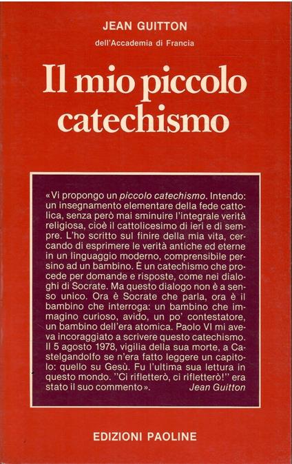 Il Mio Piccolo Catechismo Dialogo Con Un Bambino - Jean Guitton - copertina