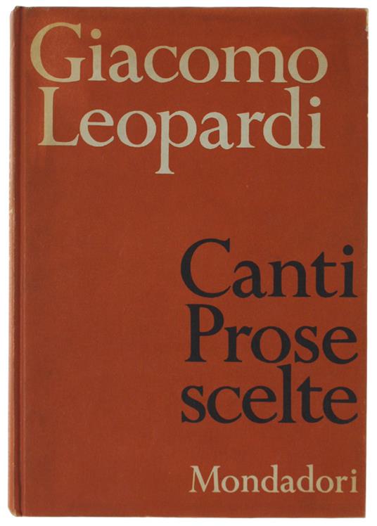 Canti - Giacomo Leopardi - copertina